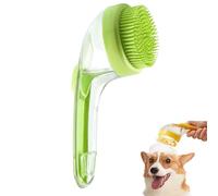 Dog Bath Brush, Dog Shampoo Brush, Long Handle for Shower Daily Cleaning, Pet Bath Massage with Soap Dispenser (A3)
