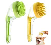 Dog Bath Brush, Dog Shampoo Brush, Long Handle for Shower Daily Cleaning, Pet Bath Massage with Soap Dispenser (2PCSE)