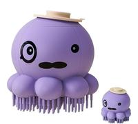 Dog Bath Brush, Pet Cleaning Brush, Octopus Shape Dog Hair Brush, Soap Dispenser Massage Comb, Ideal for Long and Short Haired Dogs and Cats, 8x8.3 cm, Purple and Green