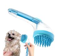 Dog Bath Brush, Pet Massage Grooming Tool with Shampoo Dispenser, Silicone Bristle Cleaner Comb, Gentle Shower Accessory, Ideal for Puppy Kitten Small Animals Bathing, 19x7x9.5cm