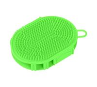 Dog Bath Brush - Puppy Cleaning Massage Tool for Pet Grooming | Silicone Bristle Scrubber with Shampoo Dispenser Handheld Bathing Groomers Veterinary Salon Home Bathroom Care Routine Use