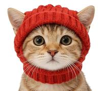 Dog Beanie with Ear Holes - Soft Knitted Winter Puppy Hat, Festive Christmas Party Cosplay Headwear, Stretch-Fit French Bulldog & Chihuahua Apparel, Warm New Year Festival Gear | For Small Pets