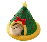 Dog Bed Christmas, Winter Cat Cave, Warm Dog Bed, Christmas Cat Nest with a Warm Cat Cave Feature and Removable Cushion for Puppies and Kittens During Winter (1 Piece)