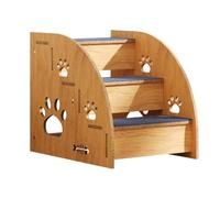 Dog Bed Stairs, Dog Steps Pet Stairs Dog Ramp, High Bed Climbing Dog Bed Steps, Non Slip Wooden Dog Stairs, High Density Foam Pet Ramp, Easy To Use, Portable for Pets Training