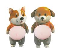 Dog Belly Sticker - Calcomanías para portátil de cachorros, dibujos animados Canine Labels for School Supplies, Soft 3D Belly Squeezable Graphics with Playful Design, Stationery Collection, Cute Pet