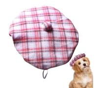 Dog Beret, French Artist Beanie, 10.24 Inches Adjustable Strap, Soft Cozy Fit, Adorable Design, Dogs Beret for Puppies, Kittens, Birthday, Party Dress-Up and Accessories