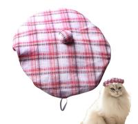 Dog Beret Hat, French Artist Beanie, 7.09x7.09x0.39 Inches Adjustable Pet Headgear, Cute Soft Decorative Cap for Dogs Puppies Kittens Birthday Party Photoshoot Dress Up Fun