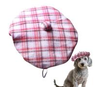 Dog Beret Hat, French Artist Beanie, 7.09x7.09x0.39 Inches Adjustable Pet Headgear, Cute Soft Decorative Cap for Dogs Puppies Kittens Birthday Party Photoshoot Dress Up Fun