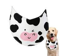 Dog Bib Bandana - Soft Grooming Fabric, Holiday Costume Accessory with Cow Pattern Design, Adjustable Puppy Kerchief, Cute Puppy Scarf for Details, Pet Photo Prop for Seasonal Celebrations