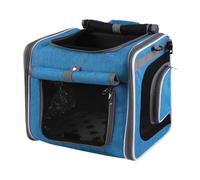 Dog Bike Basket, Ventilated Pet Bicycle Carrier, Adjustable Backpack with Safety Straps, Ideal for Travel, Walking, Outdoor Carrying, Small Dog Transport on Bikes, 36cm Blue Black