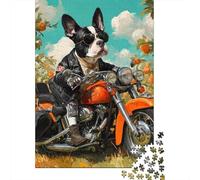 Dog Biker Adventure in Orange Grove Rompecabezas Imposible,desafío para Adultos Juego Educativo 1000 Piezas Obra De Arte De Juego De para Adultos Y Niños 38x26cm/1000pcs