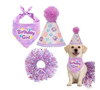 Dog Birthday Bandana - Large Medium Small Bandana Puppy Costume Hat Dress - Girl Dogs Tutu Skirt Outfit - For Adults Lovers Friends Women Men Celebrations