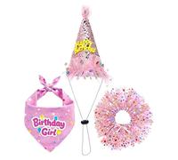 Dog Birthday Outfit, Cute Hat Dress, Bandana ancha mediana pequeña con tutu Skirt Accessory, Pet Party Traje, Girl Dogs Dress with Fun Design, Adults Lovers Families Friends Women Celebration
