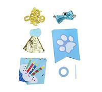 Dog Birthday Party Supplies Set, Dog Birthday Scarf with Adjustable Bow Tie and Hat, Happy Birthday Banner with Gold Numbers, Pet Celebration Kit for Small and Medium Dogs with Sof