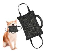 Dog Bite Pillow - Dog Tug Toy Pillow - Interactive Training Bite | Durable Coarse Chew Mat | Safe Sensory Play for Medium Dogs Puppy Tug of War Supplies Pet Toy Black Khaki Colors