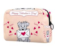 Dog Bites Love - Bolsa de cosméticos para mujer, bolsa organizadora de maquillaje grande con cremallera, multicolor, 18.5x7.5x13cm/7.3x3x5.1in, Neceser