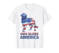 Dog Bless America Independence Day 4 Julio Bandera Canina Camiseta