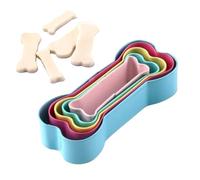 Dog Bone Cookie Cutter, 5-Piece Colorful Stainless Steel Set, 5.6x1.8cm/2.2x0.71 inches Baking Crafts for Cake, Fondant, and Homemade Snacks Molds, Robust Stainless