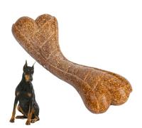 Dog Bone Toy - Dog Bone For Aggressive Chewers | Tough Dog Bone Toys | Food-Grade PP Stimulating Dog Bone Toy | Long-Lasting Hard Chew Bone Toys For Large/Medium/Small Breed Dogs (Wood Powder and PP)
