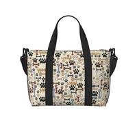 Dog Bones Paw - Bolsa de viaje para hombre, bolsa de viaje para fin de semana, bolsa deportiva para gimnasio, Negro -, Talla única