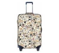 Dog Bones Paw - Funda protectora para equipaje de viaje, elástica, a prueba de arañazos, varios tamaños, Blanco, M