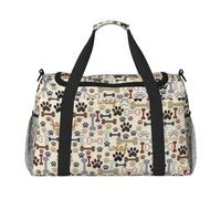 Dog Bones Paw Weekender Overnight Carry On Bag para mujeres y hombres, perfecta para viajeros frecuentes, Black, Talla única