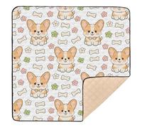 Dog Bones - Tapete de juego grande y elegante para interiores y exteriores, no tóxico, tapete de juego de viaje para bebés pequeños, 50 x 50 pulgadas