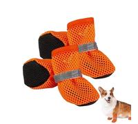 Dog Booties Set - Protective Paw Shoes for Outdoor Walking | Waterproof Non Slip Rubber Sole with Adjustable Straps, Breathable Fabric Design for Hot Cold Weather Protection
