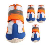 Dog Boots - Anti-Slip Adjustable Puppy Booties, Breathable Dog Shoes, Outdoor Protection for Walking on Snow, Rain, Pavement, Hardwood Floors, Dachshund, Bulldog, Dogs, Red