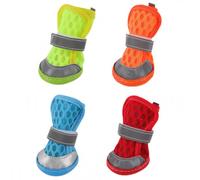 Dog Boots Compatible with Paws Dog Shoes Paw Protector Small Compatible with Walking Spring Summer Breathable Non-Slip Reflective Strip Mesh