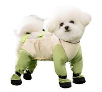 Dog Boots - Glow Dark Strips, Anti Slip Adjustable Wrap | Hardwood Snow Outside Protectors, Safety Reflective Raincoat Coat Suspenders Accessories For All Weather Paw Protection