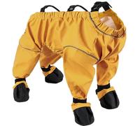 Dog Boots Leggings Dog Pants Anti Dog Shoes Pet Protector Dirty Proof Dog Outdoor Walking Running Hiking Botines Abrigo para Perros Plata (Amarillo, M)