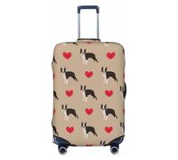 Dog Boston Terrier - Fundas de equipaje de viaje con diseño de corazón, fundas elásticas para maletas de 18 a 32 pulgadas, Negro -, G