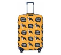 Dog boston terrier woof - Fundas de equipaje de viaje amarillas - Fundas elásticas para maletas protectoras para equipaje de 18 a 32 pulgadas, Negro -, Mediano