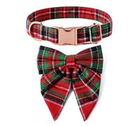Dog Bow Tie, Plaid Bowknot Collar, Pet Bow Tie, Adjustable Dog Collar, Classic Plaid Bowknot Dog Bow Tie Cute Adjustable Holiday Dog Collars with Bow Tie for Cappy and Cat