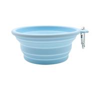 Dog Bowl, Pet Feeder, Travel Water Dish, Foldable Silicone Design, Leak-Proof Lightweight Build, Outdoor Beach Park Camping Use, 5 Inches, Blue, Pink, 1 Piece