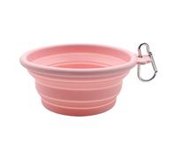 Dog Bowl, Pet Feeder, Travel Water Dish, Foldable Silicone Design, Leak-Proof Lightweight Build, Outdoor Beach Park Camping Use, 5 Inches, Blue, Pink, 1 Piece
