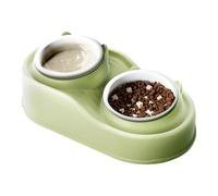 Dog Bowl Set, Raised Pet Bowls, Double Pet Dishes, Raised Pet Double Dishes with A 15 grados, Tilted Dog Bowls, Perfect for Puppies, 5,75 x 8,27 x 4,72 pulgadas, White, Blue and Green