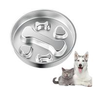 Dog Bowl Slow Feeder - Anti Choke Stainless Steel Dish | Feeding Solution for Fast Eaters of Interactive Design to Reduce Bloat and Improve Digestion