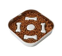 Dog Bowl Slow Feeder, Pet Feeding Dish Stainlesss Steel - Anti-Slip Bite-Resistant Slow Alimenter for sSmall Medium Large Dogs Cats Eating Training