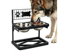 Dog Bowl Stand - Anti Slip Feeding Station Stainless Steel Bowls for Pets | Raised Sturdy with Base Design, Dog Feeder Set for Water Food Bone Broth Yogurt Indoor Outdoor Kitchen Yard Use