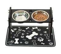 Dog Bowls - Elevated Wood Raised Adjustable Pet Waterer with Splash Guard