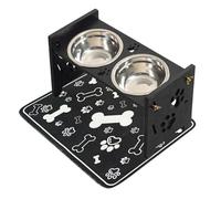Dog Bowls Elevated,Wood Raised Adjustable Pet Waterer with Splash Guard,Cat Food and Water Bowl Set | For Outdoor Indoor Drinking Watering Daily Travel