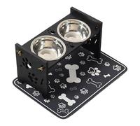 Dog Bowls Elevated, Wooden Adjustable Raised Pet Feeding Station Splash Guard Design, Cat Dog Food Water Bowl Set For Indoor Outdoor Home Travel Daily Hydration Feeding Comfort Use Pet Care Setup