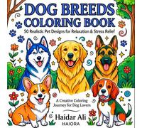 Dog Breeds Coloring Book: 50 Cute & Realistic Dog Breed Coloring Pages for Adults, Teens, and Dog Lovers: Stress Relief and Relaxation Coloring Book ... German Shepherd, Beagle, Corgi and More