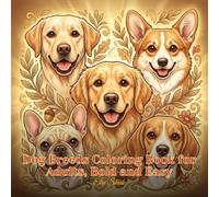 Dog Breeds Coloring Book for Adults, Bold and Easy: 40 Canine Portraits in Thick Outlines - Stress Relief Through Mindful Creative Play