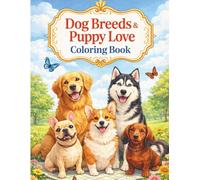 Dog Breeds & Puppy Love Coloring Book