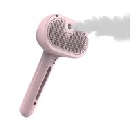 Dog Brush For Grooming, Cat Detangling Comb, Built-In Spray Function, Hair Removal Tool, Gentle Bristles, (1 Piece, White, Pink), Ideal For Pet Care, Small To Medium Animals