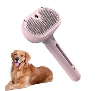 Dog Brush Grooming, Cat Detangling Comb, Built In Spray Function, Gentle Bristles, Ergonómico Handle, Great for Small and Medium Animals, Excellent In Everyday Use, White/Pink