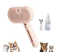 Dog Brush Pet Spray Hair Removal Comb,3 In 1 Comb, Steam With Water Tank And Release Button, For Pets Shedding & Grooming (Pink)